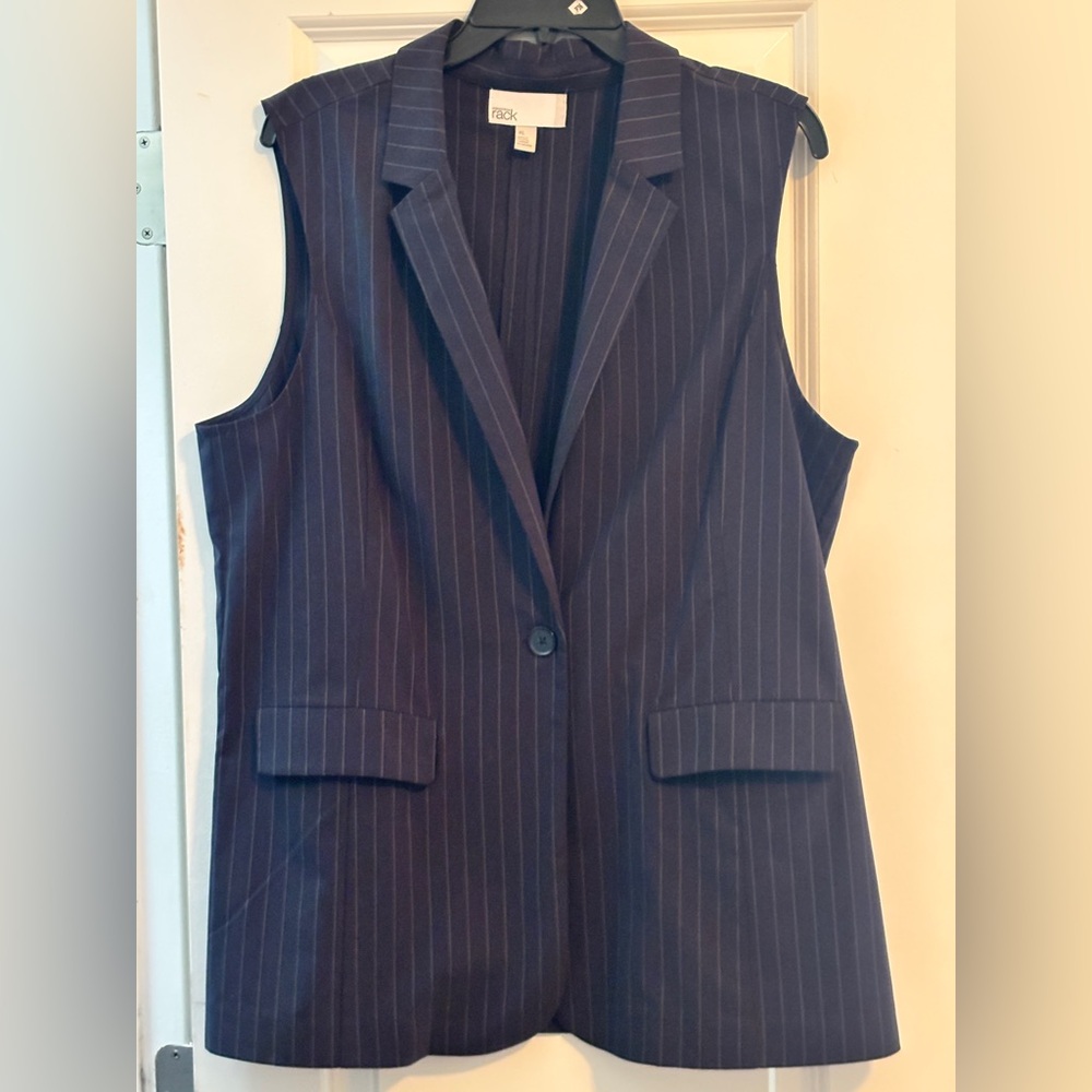 Nordstrom Rack Navy Pinstripe Vest - Xl